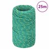 vidaXL laivu virve, zaļa, 2 mm, 25 m, polipropilēns