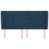 vidaXL galvgalis ar malām, 203x23x118/128 cm, tum&scaron;i zils samts