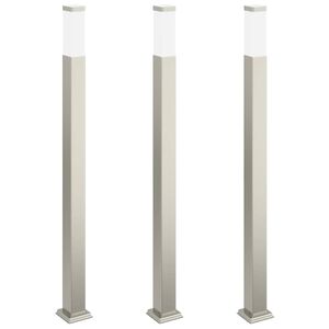 vidaXL stabveida gaismekļi, 3 gab., 110 cm, nerūsējo&scaron;ais tērauds, IP44