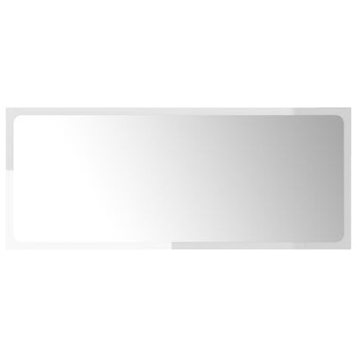vidaXL vannasistabas spogulis, spīdīgi balts, 90x1,5x37 cm