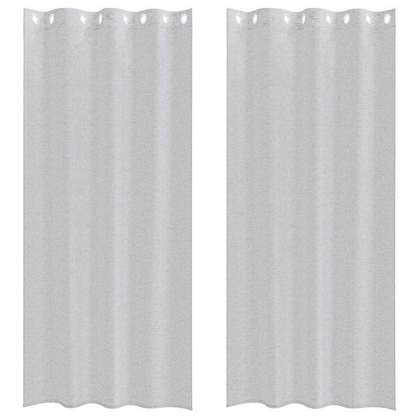 vidaXL Voile aizkaris 2 pcs Gaiši pelēks 225 x 140 cm Poliesters