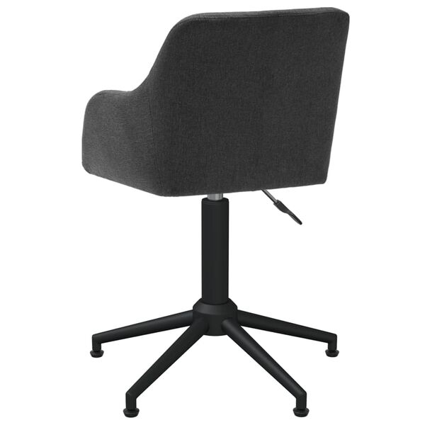 vidaXL grozāmi virtuves krēsli, 6 gab., tum&scaron;i pelēks audums