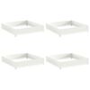 vidaXL Zāliena Apmale 4 gab. 100 x 100 x 20 cm Tērauds Balts