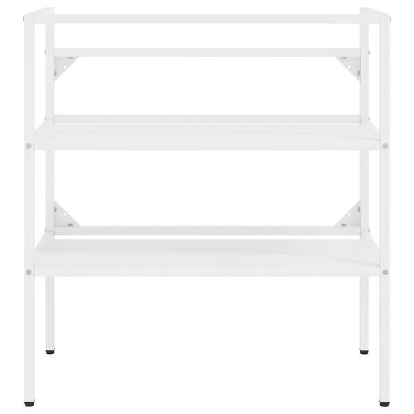 vidaXL vannasistabas izlietnes rāmis, balts, 79x38x83 cm, dzelzs