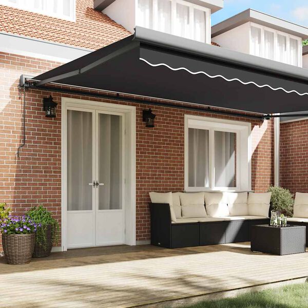 vidaXL izvelkama markīze, pelēka, 5x3 m, audums, alumīnijs