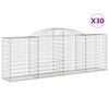 vidaXL arkveida gabiona grozi, 30gb., 300x50x100/120cm, cinkota dzelzs