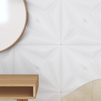 vidaXL sienas paneļi, 24 gab., balti, 50x50 cm, EPS, 6 m², zvaigzne