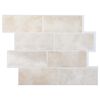 vidaXL Metro flīze 10 gab. Beige marmor 29 x 21 cm Poliuretāns un PET
