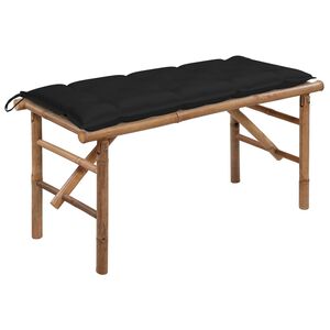 vidaXL saliekams dārza sols ar matraci, 118 cm, bambuss