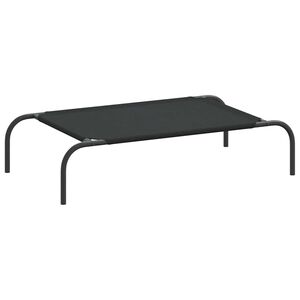 vidaXL paaugstināta suņu gulta, melna 90x50x20 cm, Oksfordas audums