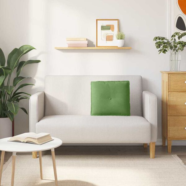 vidaXL Atpakaļ spilvens Gaiši zaļa 50 x 45 cm Korduroja audums