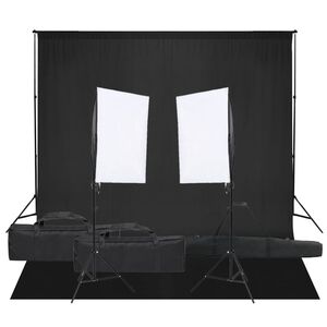 vidaXL fotostudijas komplekts, gaismas un fons