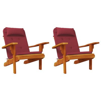 vidaXL dārza krēslu spilveni, 2 gab., oksforda audums, sarkani