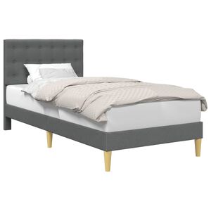vidaXL Gultas rāmis ar galvas klāju Tum&scaron;i pelēka 80 x 200 cm Audums