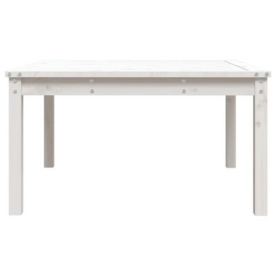 vidaXL dārza galds, balts, 82,5x82,5x45 cm, priedes masīvkoks