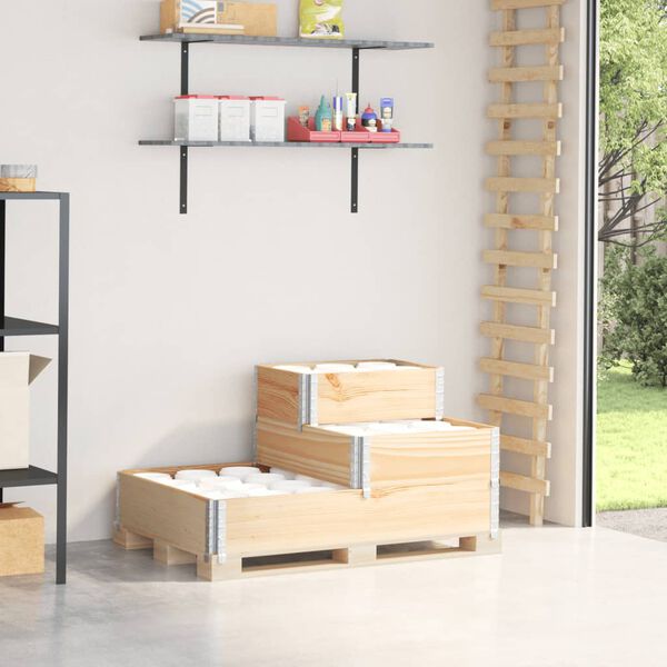 vidaXL 3-līmeņu puķu kaste, 120x80 cm, priedes masīvkoks