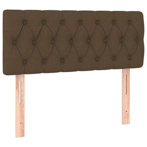vidaXL gultas galvgalis, 90x7x78/88 cm, tum&scaron;i brūns audums