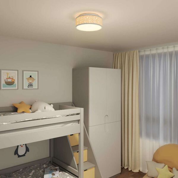 vidaXL Griestu lampa ar prožektoriem Pelēka 30 x 30 x 13,5 cm audums