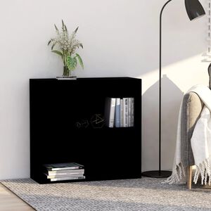 vidaXL 2-līmeņu grāmatu plaukts melns 80x30x76,5 cm inženierijas koks