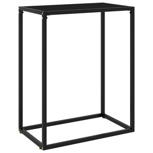 vidaXL konsoles galdiņ&scaron;, melns, 60x35x75 cm, rūdīts stikls