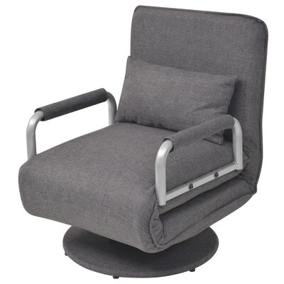 vidaXL izvelkams krēsls, grozāms, tumši pelēks audums