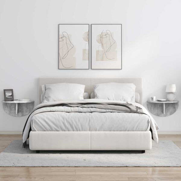 vidaXL Sienas plaukts Betona pelēks 48 x 24 x 24 cm Inženierijas koks