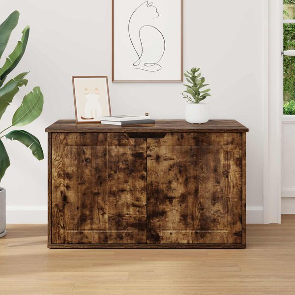 vidaXL Kaķu māja Dūmaka ozols 85 x 55 x 50,5 cm Inženierijas koks