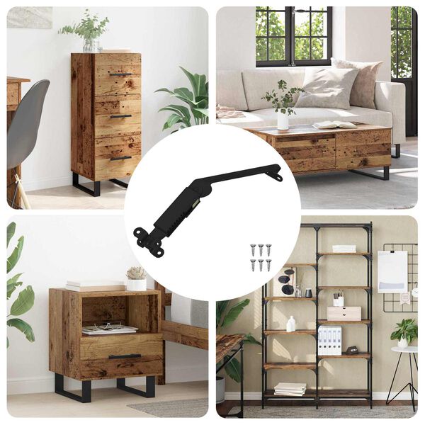 vidaXL Vāka atbalsta eņģe 12 pcs Melna 192 x 32 x 50 mm Tērauds