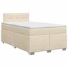 vidaXL Kontinentālā gulta ar matraci Krēmkrāsa 120 x 200 cm Audums