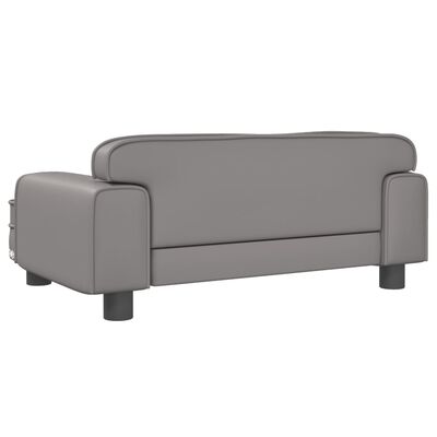 vidaXL bērnu dīvāns, pelēks, 70x45x30 cm, mākslīgā āda