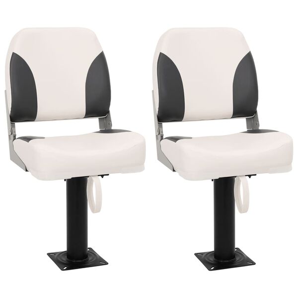 vidaXL saliekamais laivas sēdeklis, 2 komplekti, zema atzveltne