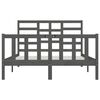 vidaXL gultas rāmis, pelēks, masīvkoks, 150x200 cm, liels, divvietīgs