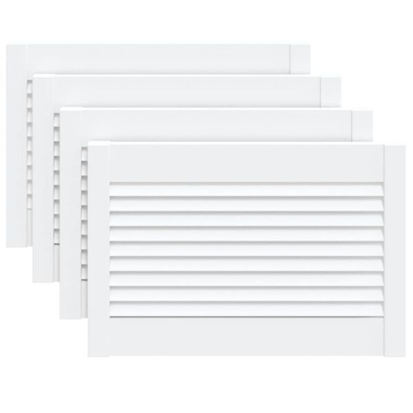 vidaXL skapja durvis, žalūziju dizains, 4 gab., 39,5x59,4 cm, priede