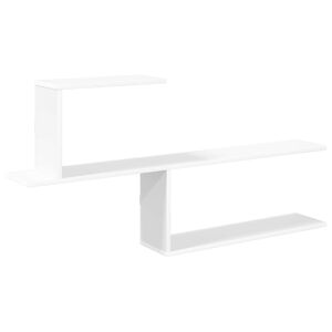 vidaXL Sienas plaukts Balts 122 x 18 x 60 cm Inženierijas koks