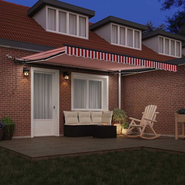 vidaXL Pārsega audums ar Sarkana un balta 400 &times; 300 cm Poliesters