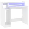 vidaXL rakstāmgalds, LED, balts, 97x45x90 cm, inženierijas koks