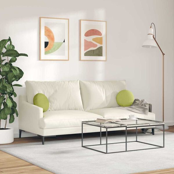 vidaXL Sēdvietas spilventiņi 2 pcs Gaiši zaļa Ø30 x 13 cm audums