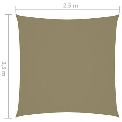 vidaXL saulessargs, 2,5x2,5 m, kvadrāta forma, bēšs oksforda audums
