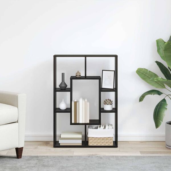 vidaXL Grāmatplaukts Melns ozolkoks 63 x 20 x 90 cm Inženierijas koks