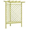 vidaXL stūra pergola ar sēdekli, 130x130x197 cm, impregnēta priede
