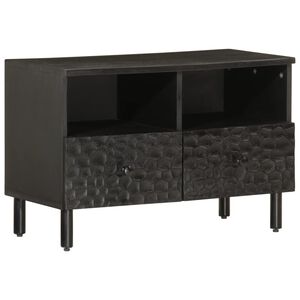 vidaXL TV skapītis, 70x33x46 cm, melns, mango masīvkoks