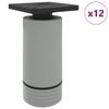 vidaXL Mēbeļu kājas Regulējams 12 gab. Balts 64 x 64 x 100 mm PP