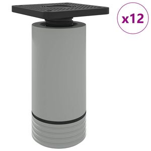 vidaXL Mēbeļu kājas Regulējams 12 gab. Balts 64 x 64 x 100 mm PP