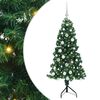 vidaXL Stūra mākslīgais Ziemassvētku koks Zaļa 150 cm PVC un metāls