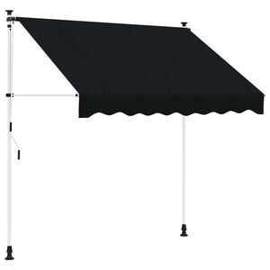 vidaXL Rokas izvelkama markīze Melns 200 cm