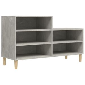 vidaXL apavu plaukts, betonpelēks, 102x36x60 cm, inženierijas koks