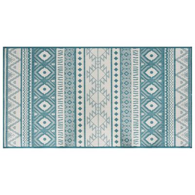 vidaXL āra paklājs, zils un balts, 100x200 cm, abpusējs