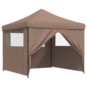 vidaXL Balles telts 292 x 292 x 315 cm Brūna Oksforda audums