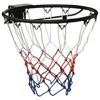 vidaXL basketbola grozs, melns, 45 cm, tērauds