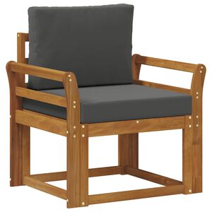 vidaXL Āra dīvāns Cieta akācijas koks un poliesters Dabiska